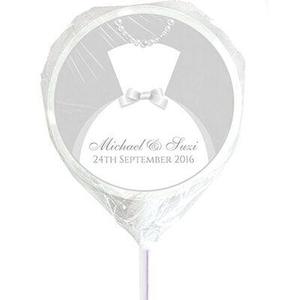 Products: Groom and bride dress personalised wedding lollipops - Designer Personalised Lollipops NZ