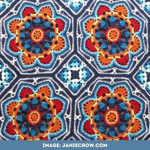 Persian Tiles Crochet Blanket by Janie Crow - Handzon's Yarn Pack