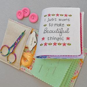 Embroidery Panels: Clare's Place: Needle Book Pattern & Pre-printed Linen