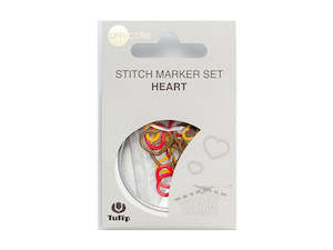 Yarn Craft Tools: Tulip Stitch Marker Set - Heart Yellow, Brown, Red