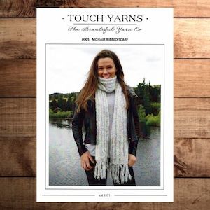 Knitting Patterns Womens Garments And Accessories: Touch Yarns 005 -  Mohair Ribbed Scarf