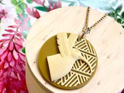 Frontpage: Tania Tupu Huia Song necklace - mustard