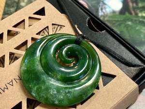 Ngāi Tahu Pounamu Large Koru pendant