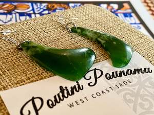 Nz Greenstone Pounamu: Poutini Pounamu Tapatoru Earrings