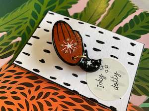 Brooches: Inky Dotty Stars and Moon Hand brooch