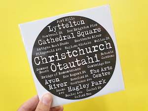 Restickable round sticker - Ōtautahi