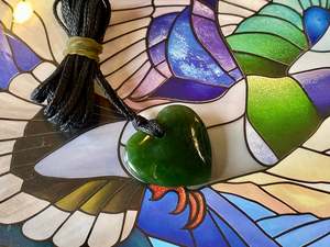 NZ Pounamu Manawa Heart pendant small