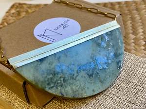 Natalie Kere Walker Pounamu Pendant - Brass Framed Halfcircle