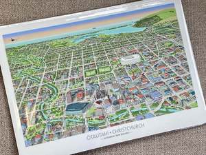 Art Prints: Handrawn Map Print - Ōtautahi Christchurch