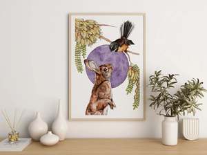 Art Prints: Pīwakawaka and Rāpeti A4 print