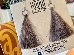 Hāpai Collective Muka Tassel earrings - dark brown