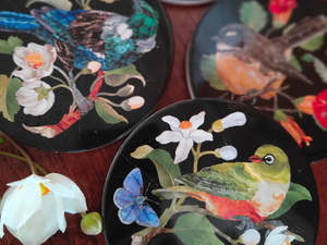Ceramic Coaster - Tanya Wolfkamp - Pietra Dura NZ Birds
