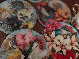 Ceramic Coaster - Tanya Wolfkamp - Vintage NZ Birds