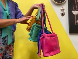 Pippa Leather Mini Bucket Bag - assorted colours