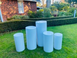 White Plinth set of 5 hire