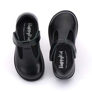 School Shoes: Girls Black Leather T-Bar School Shoes – Velcro Mary Jane Style, Genuine Leather | Super Cute