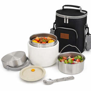 Lunch Boxes: Large Insulated Lunch Box & Food Jar 1200ml & 1500ml - 12-Hour Hot or Cold Container for Adults with Insulated Lunch Bag