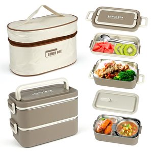 Lunch Boxes: Leak Proof Stainless Steel Bento Lunch Box With Containers for Adults & Kids | 2L