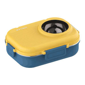 Lunch Box: 3 Compartments Insulated Stainless Steel Bento Lunch Box - Nordic Camera Shape