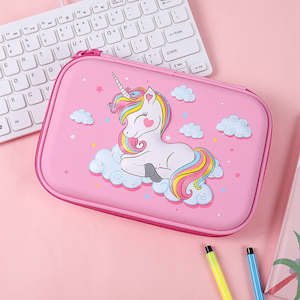 Kids School Stationery: Hardtop Pencil Case-Unicorn