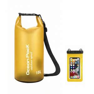 15L Waterproof Dry Bag & Swimming Bag With Phone Pouch | Semi-Transparent