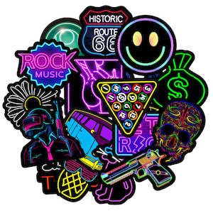 Stickers: Neon style STICKERS 50PCS - no repeat, sun/water proof