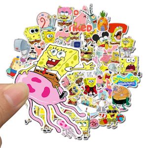 Spongebob 50pcs stickers- no repeat, sun/water proof