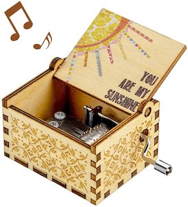 Music Box: You are my sunshine - Sunshine Music Box Hand Crank Carved Wooden Musical Box