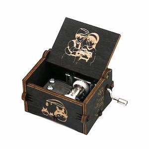 Studio Ghibli Castle in the Sky Music Box Hand Crank Carved Wooden Musical Box
