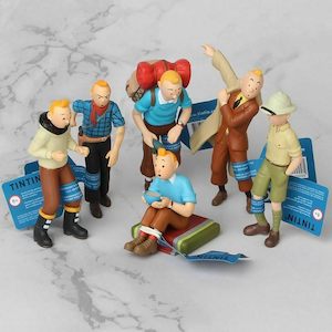 The Adventures Of Tintin 6 PCS Action Figure Snowy Captain Haddock Thompson Toys