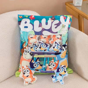 Bluey: Bluey & Bingo Snack Pack Plush Set – 4 Bluey & 4 Bingo Soft Toys (35cm x 40cm)