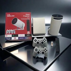 HY300 Smart Mini Projector With 2 Game Consoles, Auto Keystone Correction, 4K 10&hellip;