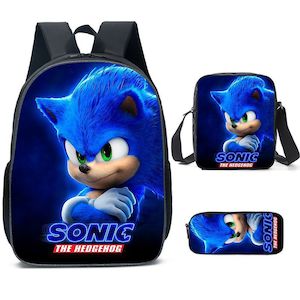 Bluey: Sonic the Hedgehog 3-Piece Set: Backpack, Lunch Bag, and Pencil Case