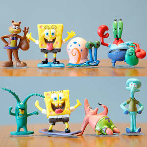Cake Decoration: Spongebob square pants - 8pcs figures cake decoration cake figures set