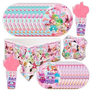 Party Ware: Squishmallows Party Supplies for Kids’ Birthday Party ware plate cup set