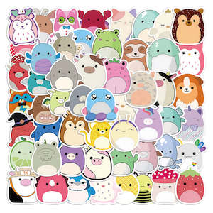 50PCS Squishmallows Doodle Stickers – Waterproof & Sunproof Vinyl Decals