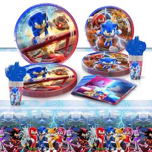 Sonic Movie Party Tableware Set – 5-in-1 Birthday Table ware set (50 Pieces)