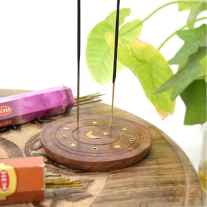 Products: Star Crescent Stick Incense Holder Disk Happy Medium