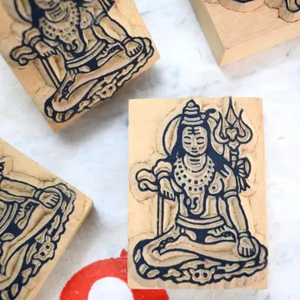 Products: Good Luck Woodblock Stamp Shiva Happy Medium