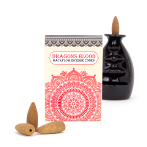 Products: Sacred Tree Dragon's Blood Backflow Incense Cones Happy Medium