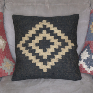 Products: Kilim Cushion Cover Black Happy Medium