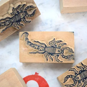 Products: Good Luck Woodblock Stamp Scorpion Happy Medium
