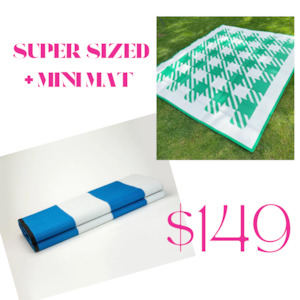Products: super & mini mat combo - take me to santorini & get your check on
