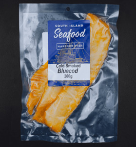 Products: Cold Smoked Blue Cod Fillets 200g