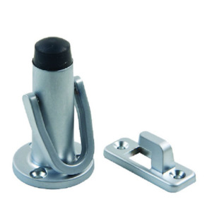 Brand Sylvan: Sylvan Wall Mounted External Hold Back Big & Small Door Stop Satin Chrome Finish