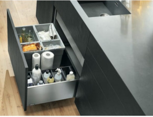 Brand Blum: Blum Merivobox Kitset 40kg Sink Drawer 'E' height 209mm (M+BOXCAP E) - Available in Silk White and Orion Grey