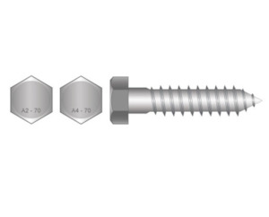 Fasteners: Fortress Hex HD Coach Screw 12mm x 250mm ,280mm & 300mm T316 Stainless Steel -Pack of 5