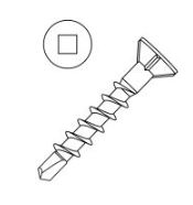 Fasteners: Lohala Chipboard Screw 8GX53mm CSK Square  Drive No 2 Ribbed Yellow Zinc SDS point Pack of 1000