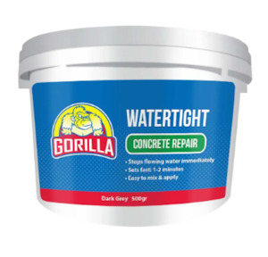 Adhesive: Soudal Gorilla Watertight Concrete Repair 500g Priced per unit Minimum order Quantity 6 Unit
