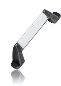 Kitchen Handles: Mardeco 5006 Kitchen Cabinet Handle Size CC - 128mm Finish Rustic Pewter Ceramic